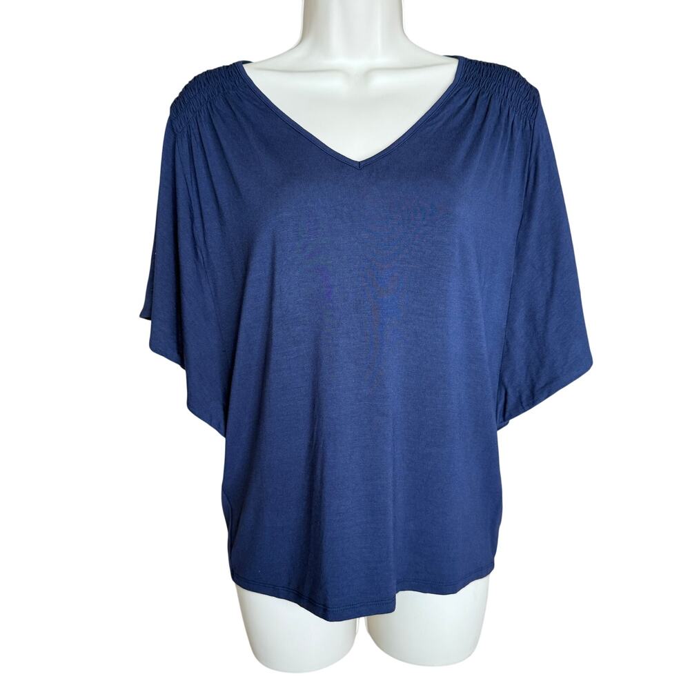 Chico’s Navy Dolman Sleeve Knit Top 0 US Small NWOT